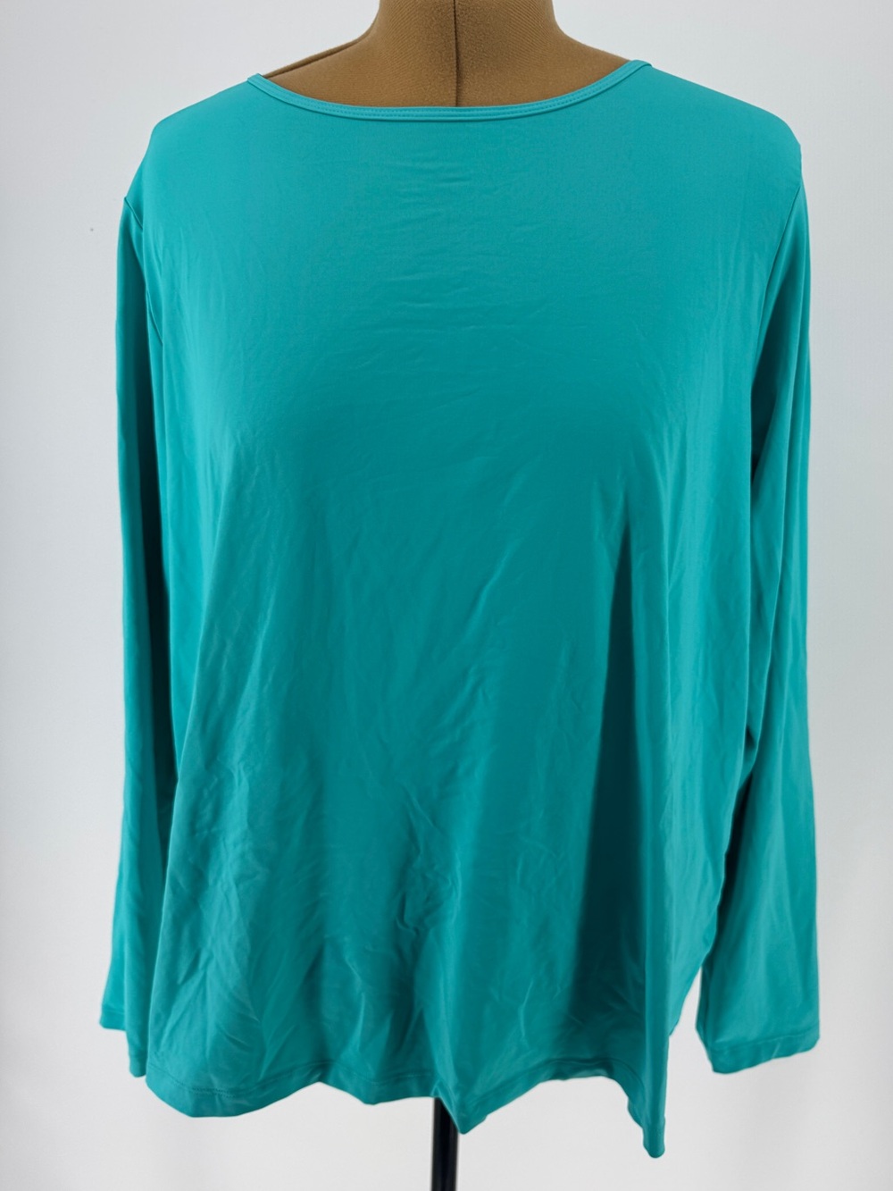 Lands' End Teal Long Sleeve Rash Guard 2X
